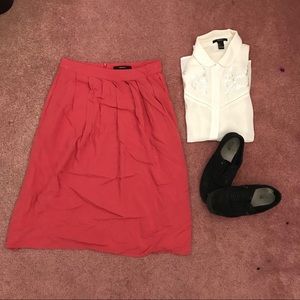 FOREVER 21 MIDI PINK SKIRT